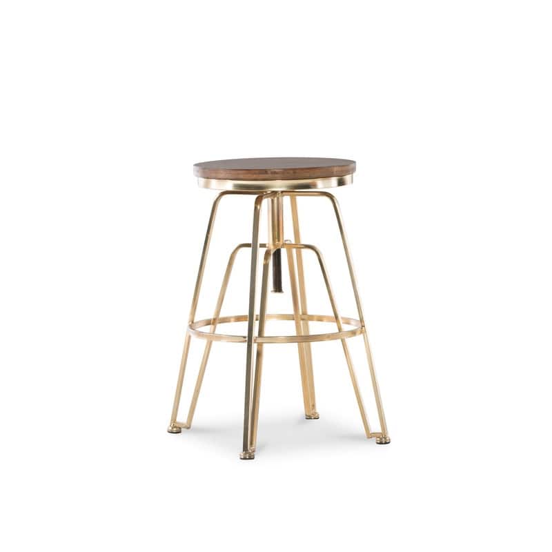 Aimes Wood and Metal 25-29 Inch Adjustable Stool