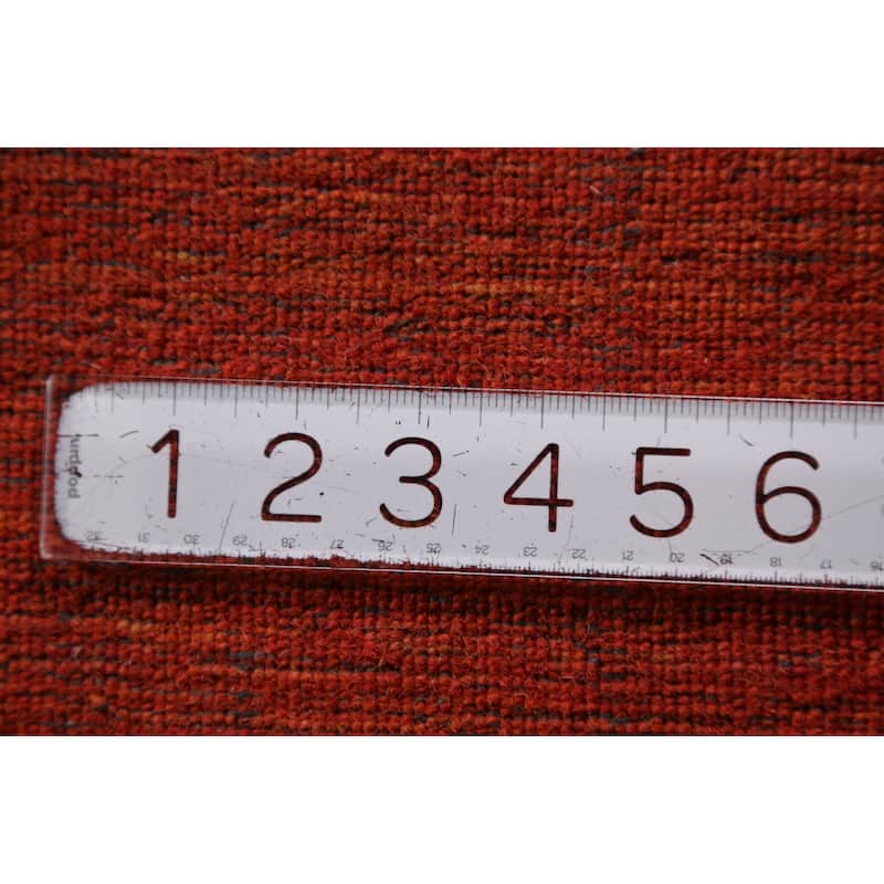 Hand Knotted Oriental 100% Wool Carpet Tribal Animal Pictorial Oranges & Rust Gabbeh Area Rug - 6' 6'' X 4' 8''