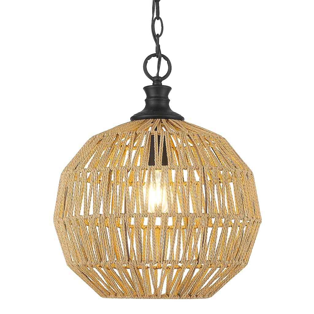 Golden Lighting Florence 1-light Pendant in Matte Black