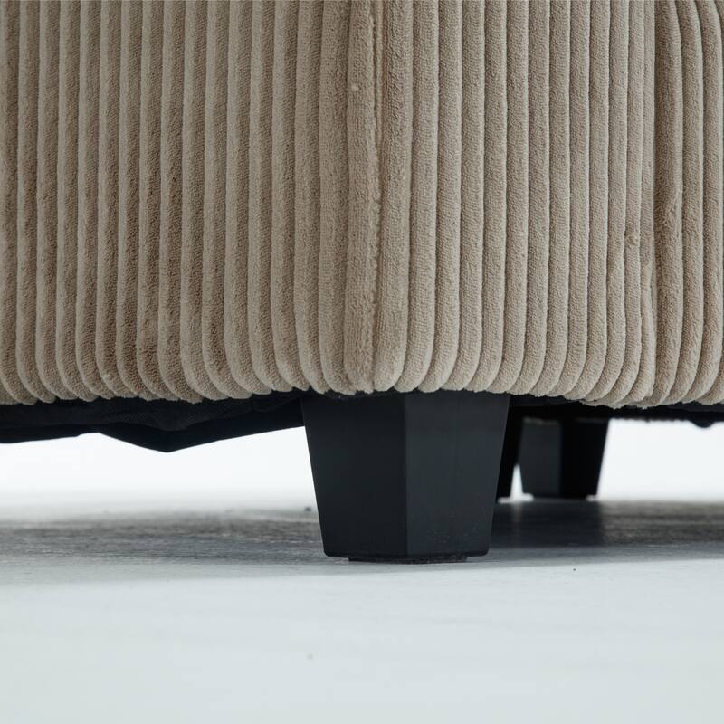 146'' Convertible 5-Seater Modular Sofa with Plush Cushions
