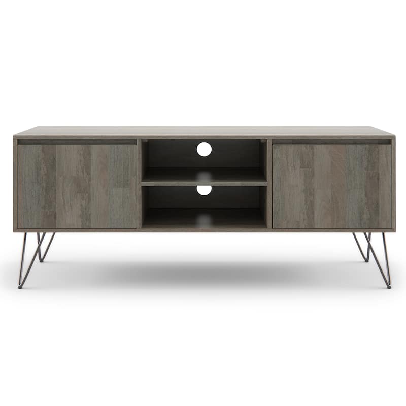 WYNDENHALL Moreno 60 inch Wide Industrial TV Media Stand For TVs up to 65 inches - 60"w x 18"d x 25" h