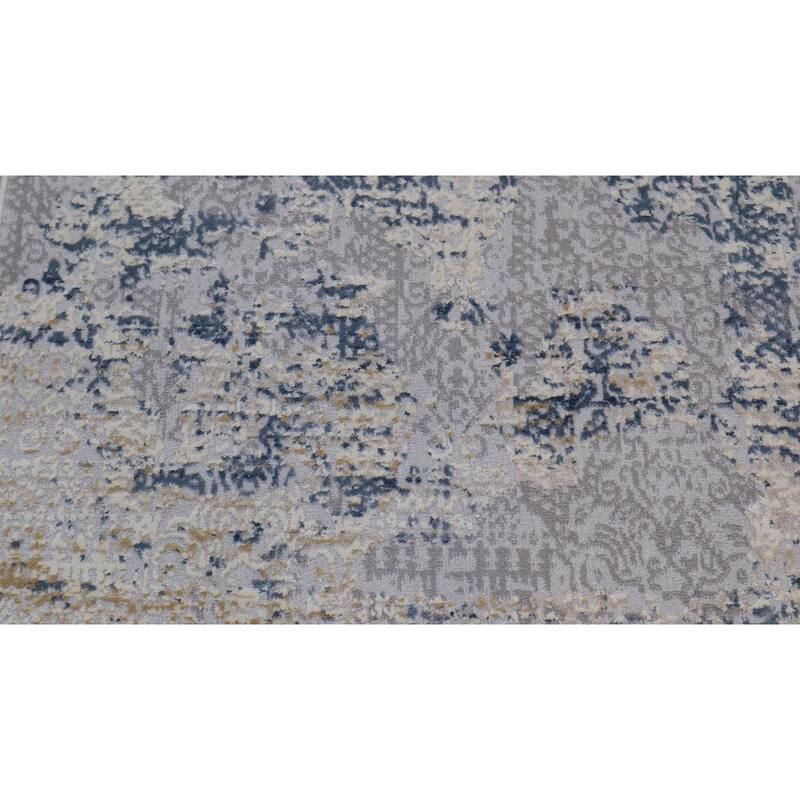 Vintage Evoke Blue Grey Distressed Rug