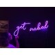 preview thumbnail 5 of 3, Get Naked Metal Neon Sign, Neon Sign, Neon Wall Art, Bright and Unique Neon Wall Art, Stunning Neon Sign