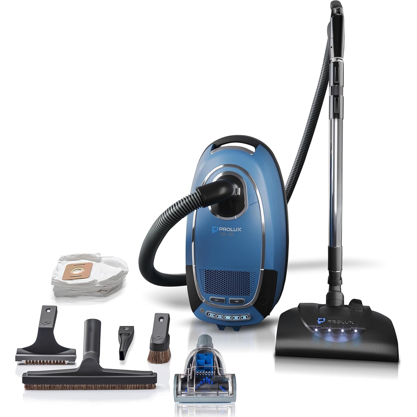 Prolux QX90 Bagged Canister Best Rated HEPA Vacuum with Powerhead for Home