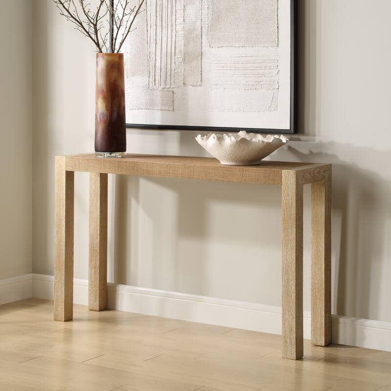Uttermost Bentley Grasscloth Console Table - 31.125"H x 52"W x 13"D