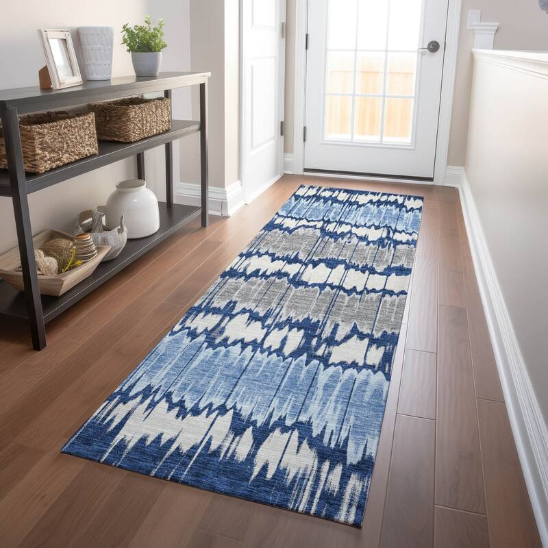 Premium Washable Super Soft Modern Stripe Mayfield Rug - Navy - 2' 3" x 7' 6" - Runner