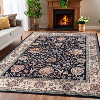 Superior Zadar Floral Washable Indoor Area Rug or Runner