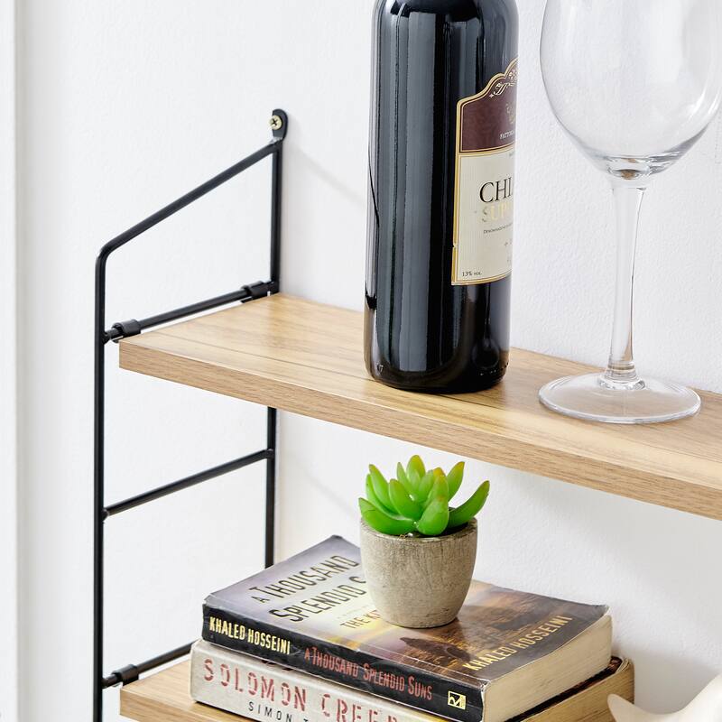 Danya B. Severini Floating Bracket Farmhouse Two-Tier Wall Shelf