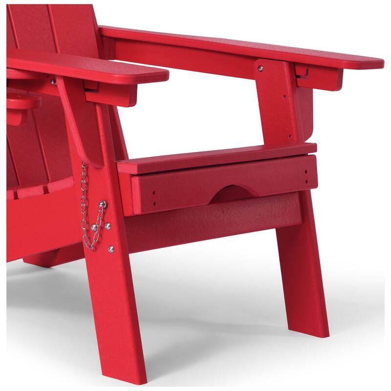 Laguna Outdoor Folding Adjustable Adirondack Chair with Cup Holder & Hideaway Ottoman