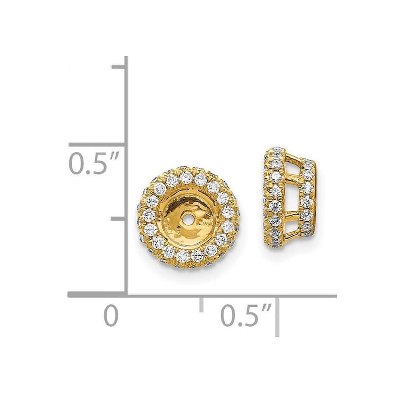 Curata 14k Diamond Earrings Jacket - 9x9mm Wide