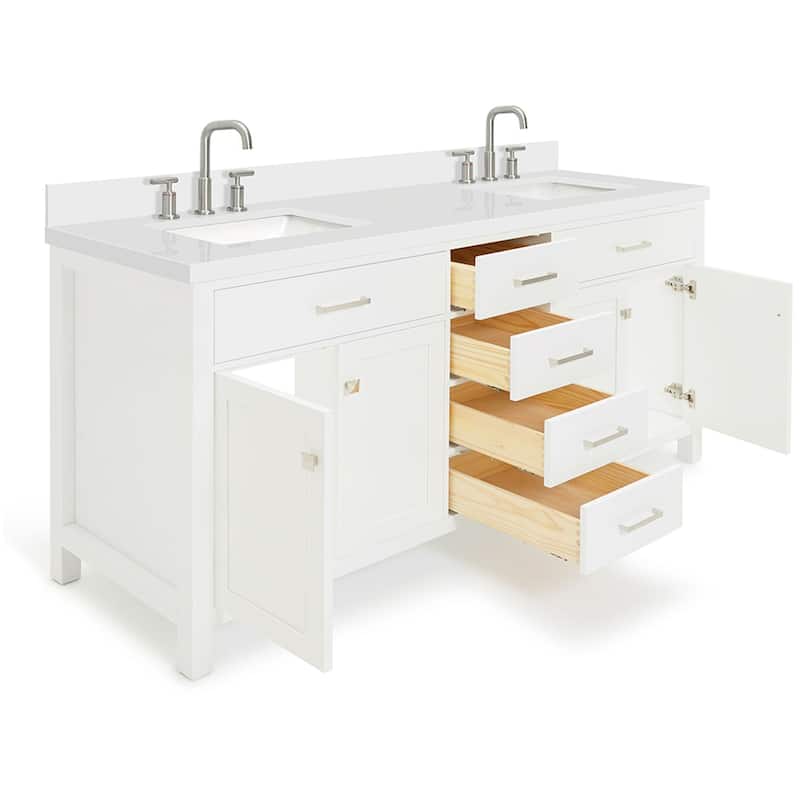 Ariel H073DWQRVO Bristol 73" Free Standing Double Rectangular Basin