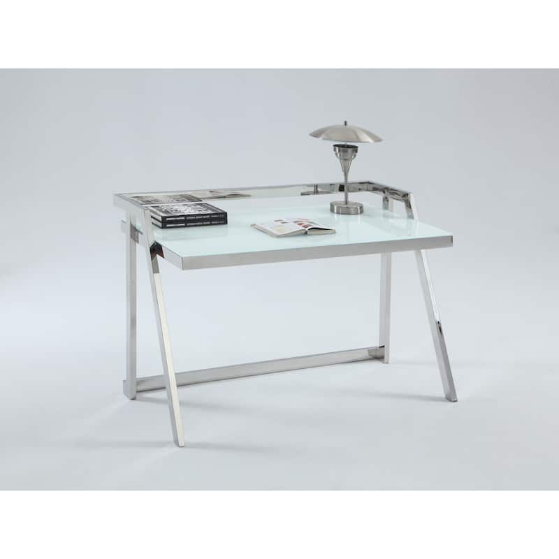 Somette Rectangular Starphire Glass Computer Desk