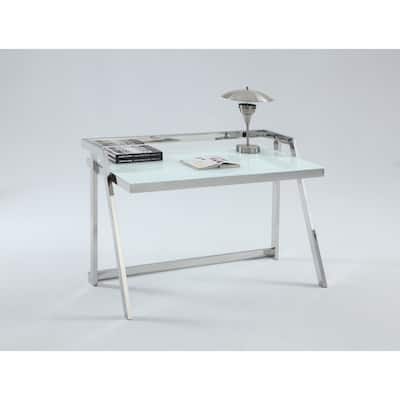 Somette Rectangular Starphire Glass Computer Desk