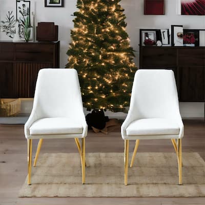 Upholstered Armless Fabric Dining Chairs (Set of 2)