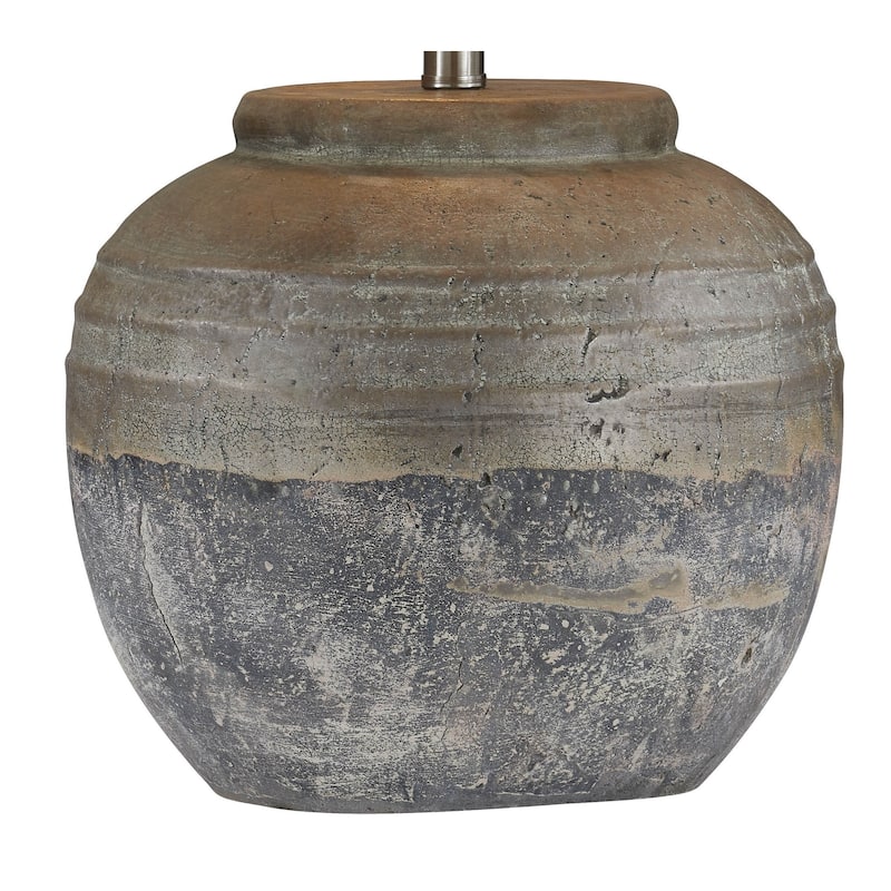 Garrison 23" Table Lamp with Linen Shade, Brown/Taupe