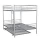 preview thumbnail 4 of 7, Multifunctional Full over Full Metal Bunk Bed With Trundle,Save Space or Split Into 2 Beds