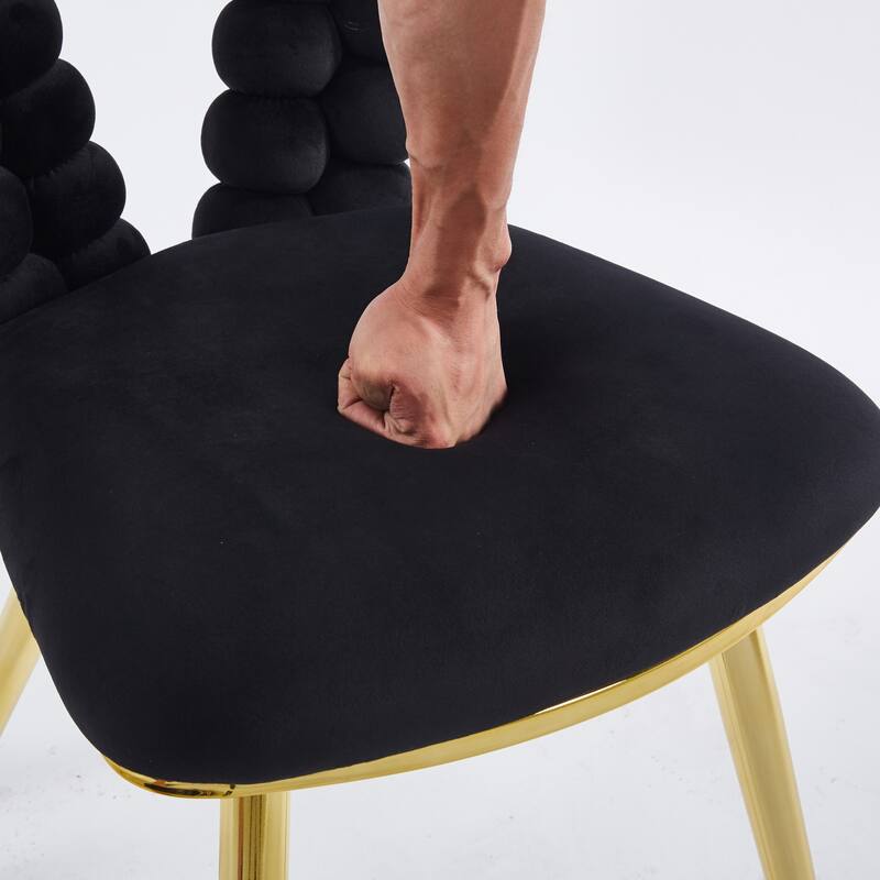Fabric Modern Chairs (Set of 2) with Iron Tube Legs, Soft Cushions, and Comfortable Backrest
