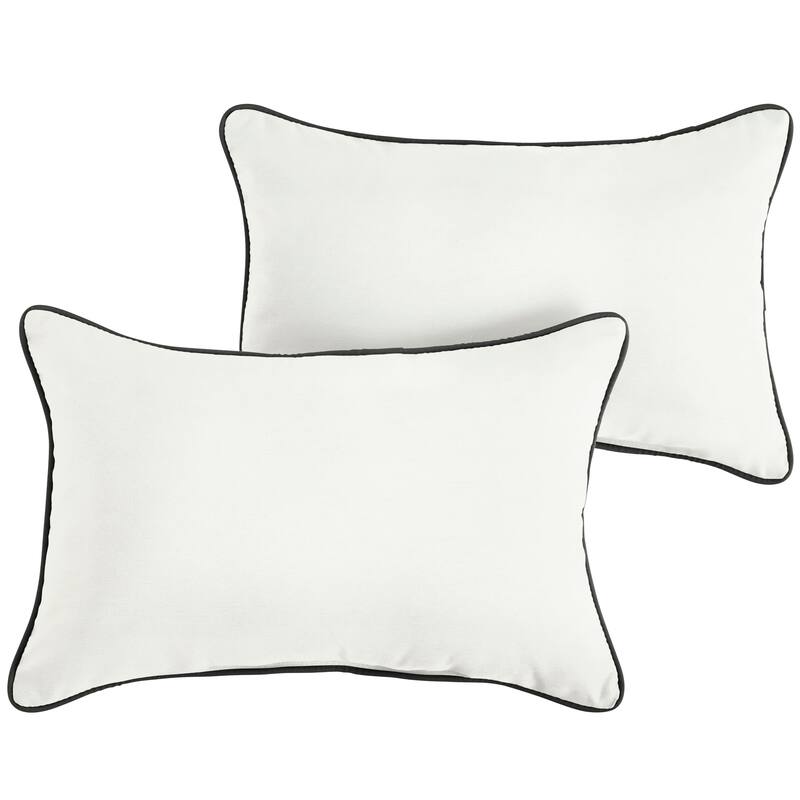 Sunbrella Canvas Natural/ Canvas Black Indoor/ Outdoor Pillow Set