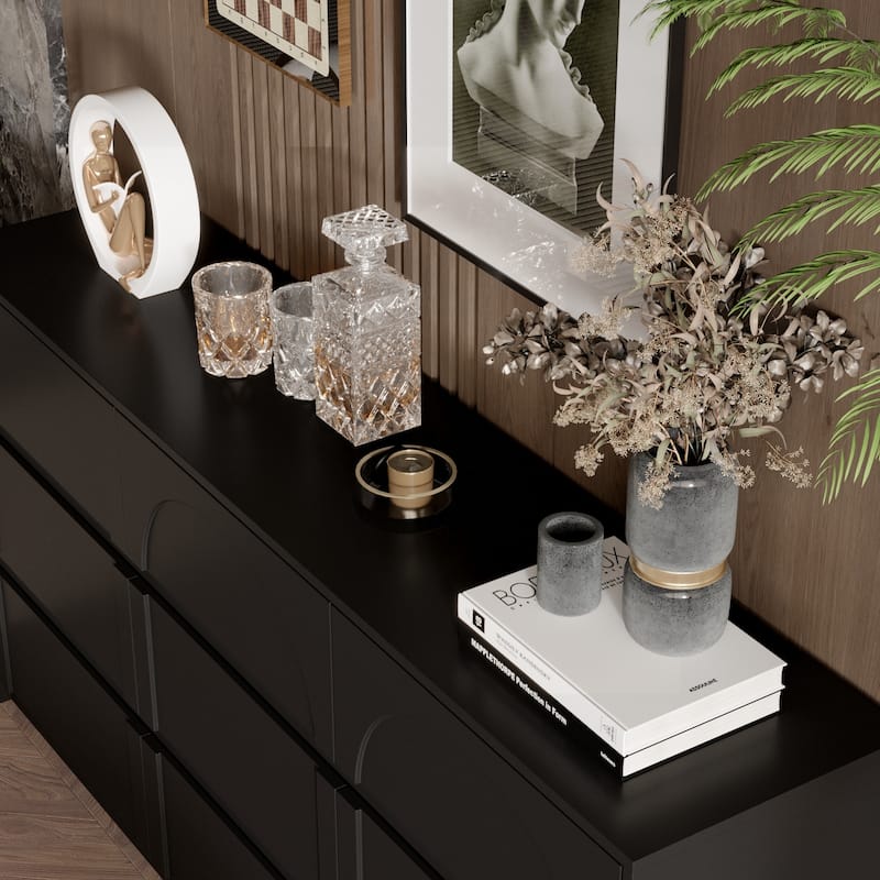 White 9-Drawer Nightstand with Modern Design and Safety Features