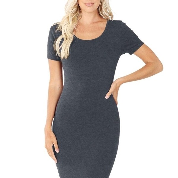 fitted midi dress with sleeves