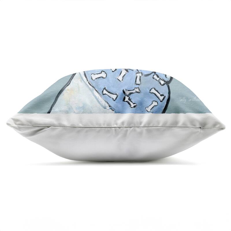 Stupell Dog with Bone Bandana Printed Outdoor Throw Pillow Design by Sally Swatland