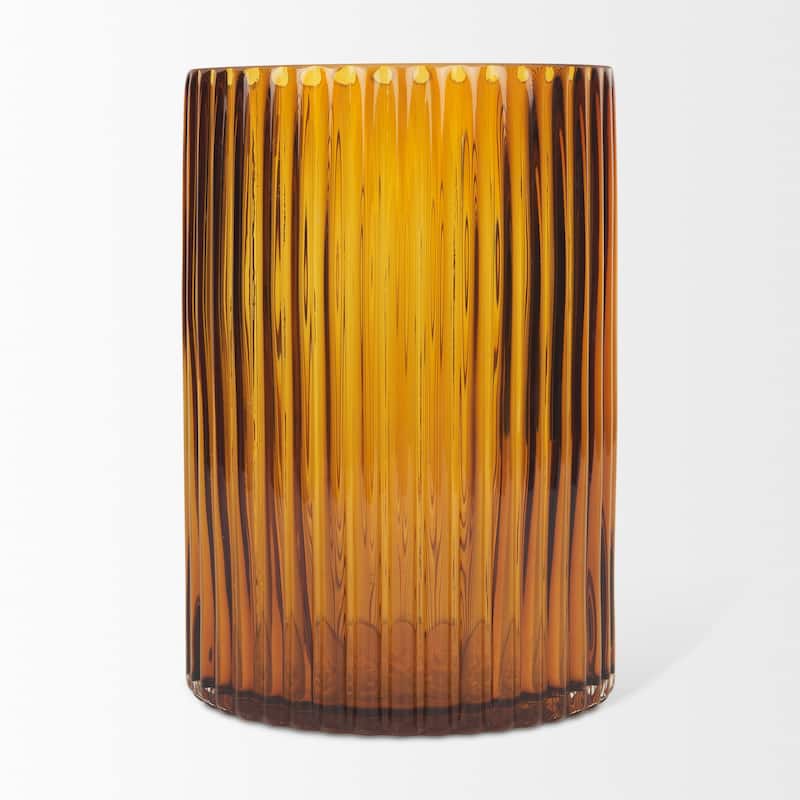 Dawn Amber Glass Vase (8")