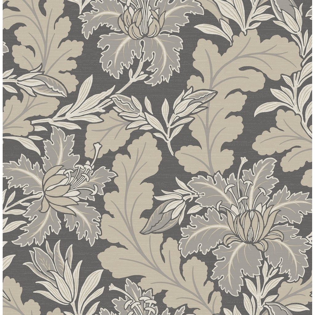 A-Street Prints Butterfield Grey Floral Wallpaper