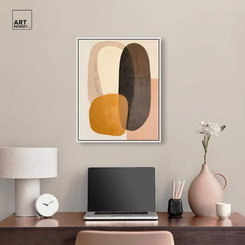 Burnt Ochre Orbit Canvas by Art Remedy