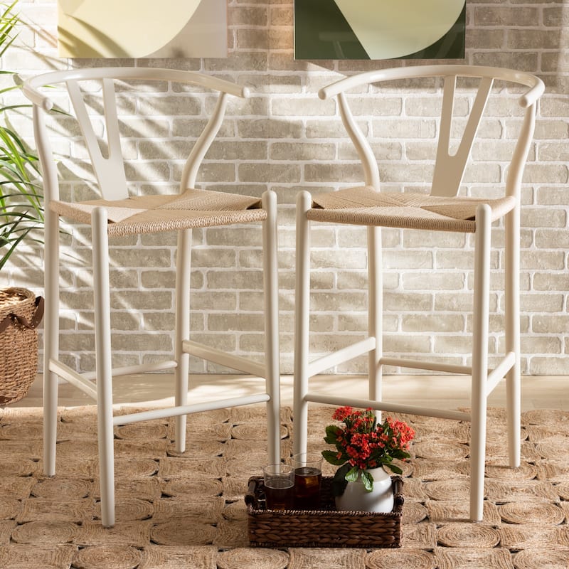 Paxton Modern & Contemporary 2-Piece Wood Bar Stool Set