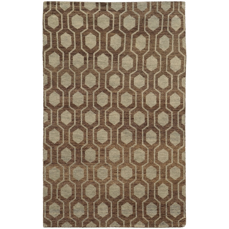 Vista Home Handmade Wool Geometric Odgee Trellis Area Rug