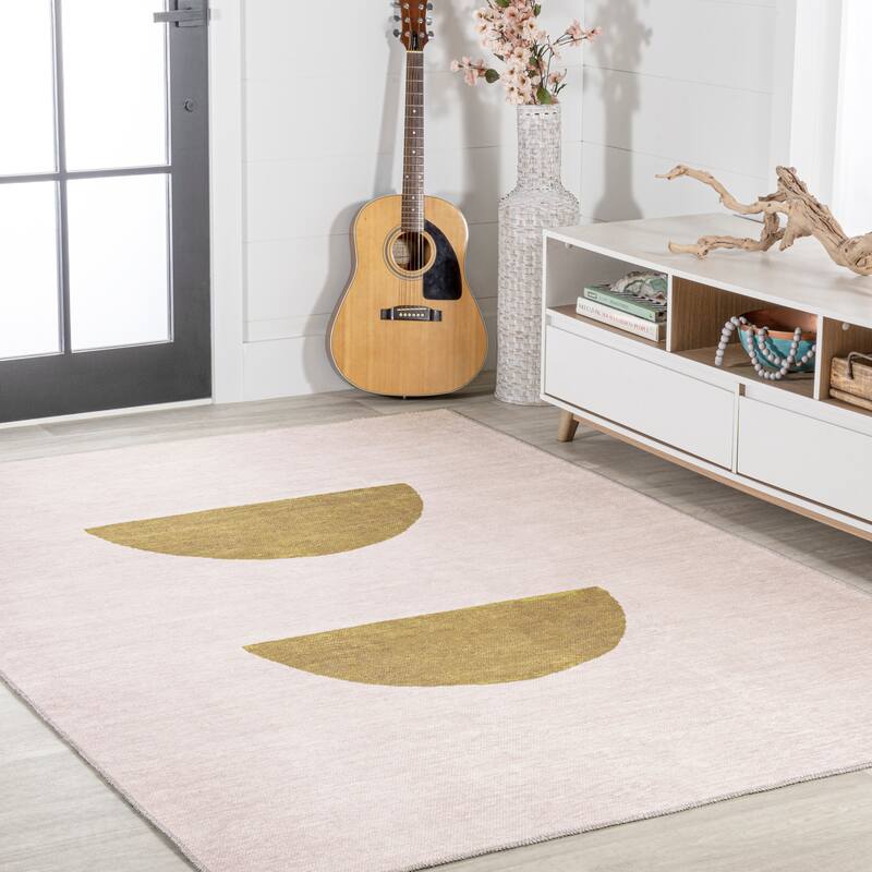 JONATHAN Y Cirkel Bohemian Textured Weave Floral Machine Washable Area Rug
