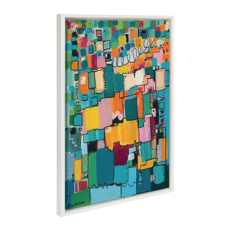 Kate and Laurel Sylvie Afternoon Delight Framed Canvas by Leah Nadeau