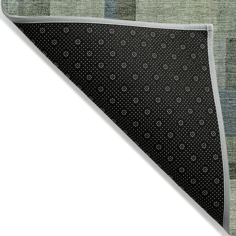 Machine Washable Indoor/ Outdoor Chantille Contemporary Blocks Rug
