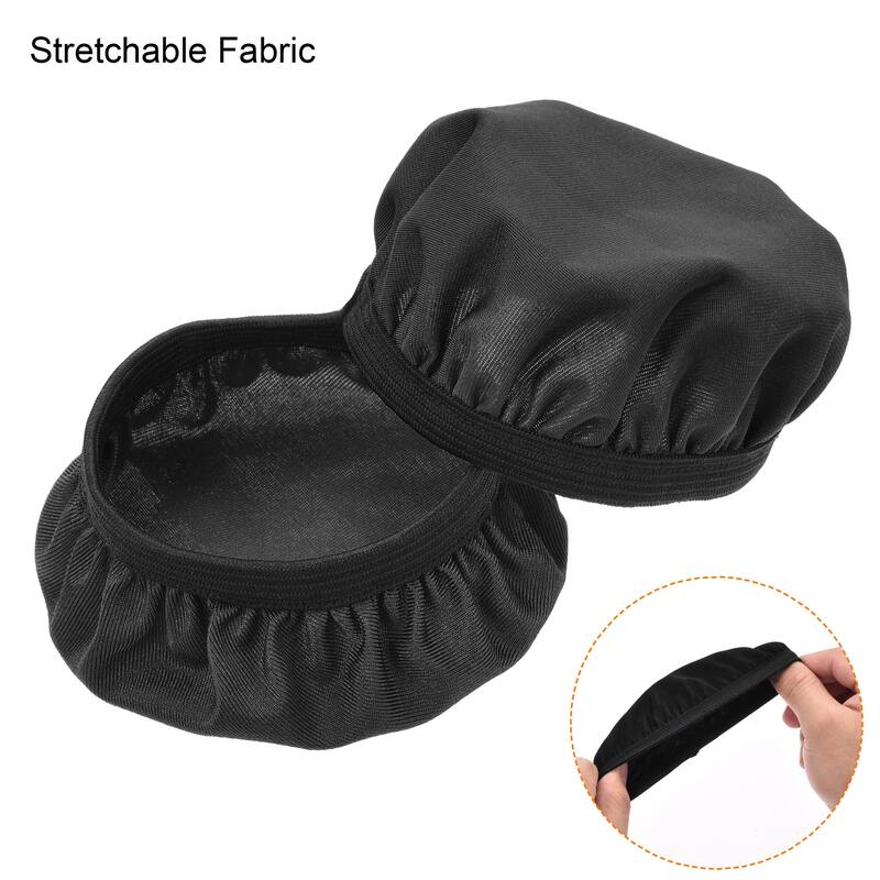 3 Pairs Black Fabric Headphone Covers, Fits 3.54"-4.33" Earphones