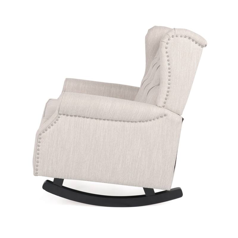 Dobles Fabric Tufted Wingback Rocking Chair by Christopher Knight Home