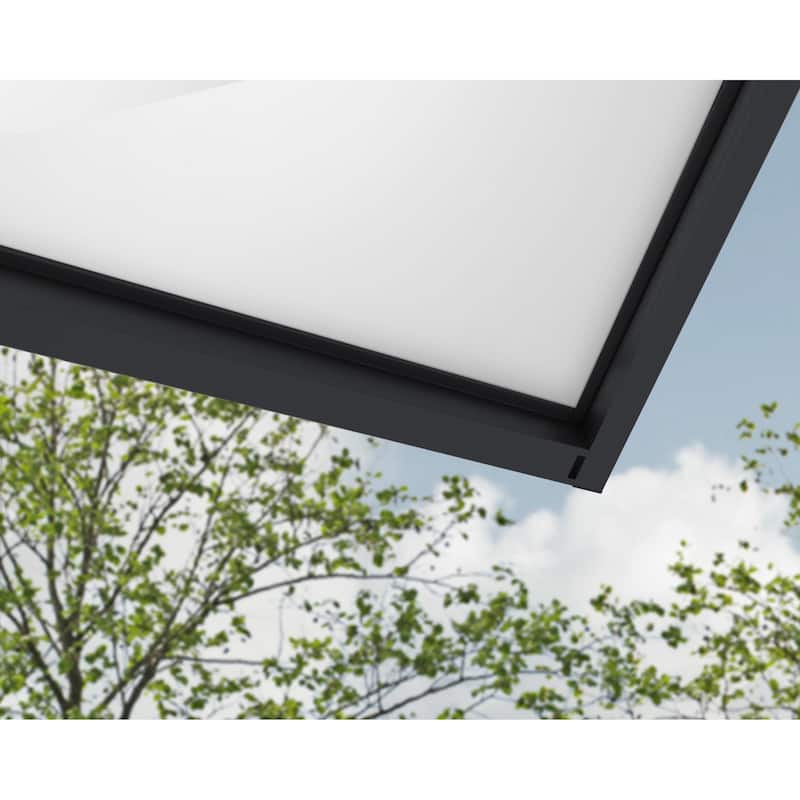 Sophia XL 5 ft. Door Awning Kit - Grey Structure & White Opal Panels