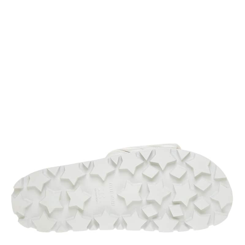 Miu Miu Logo Plaque Leather Slides