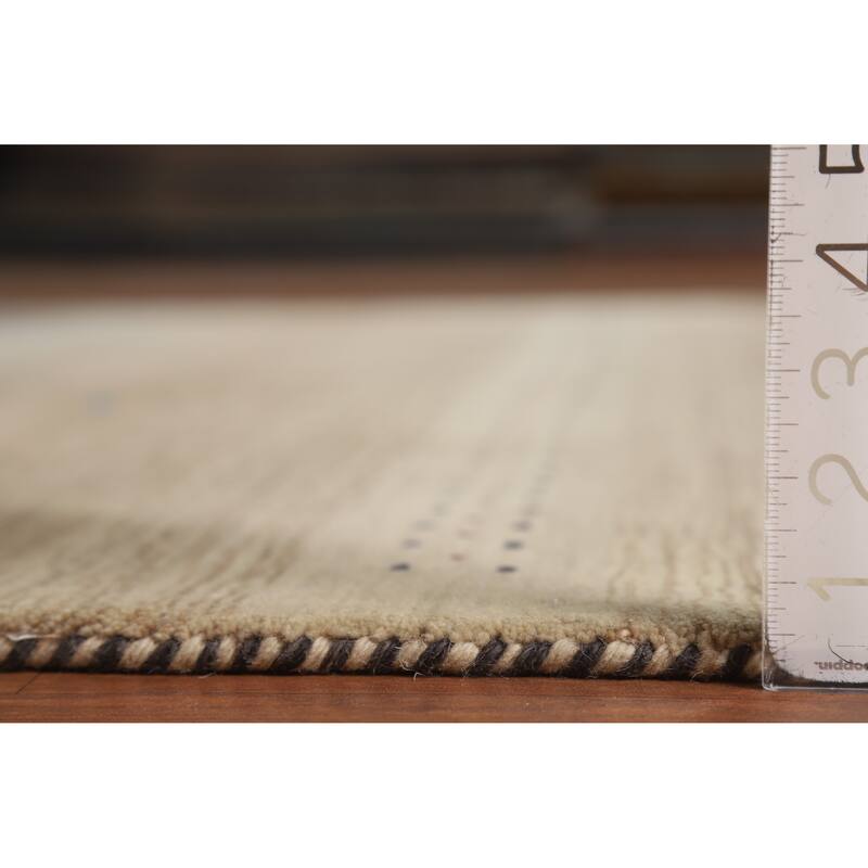 Hand Knotted Oriental 100% Wool Carpet Tribal Stripe Multi-Colored Gabbeh Area Rug - 7' 10'' X 5' 8''