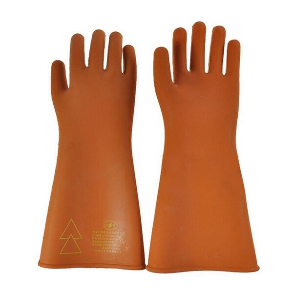 Work Protection Rubber Insulation Gloves - Brown - 2