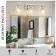 preview thumbnail 4 of 15, 3-Light Vanity Light with Clear Geometric Glass
