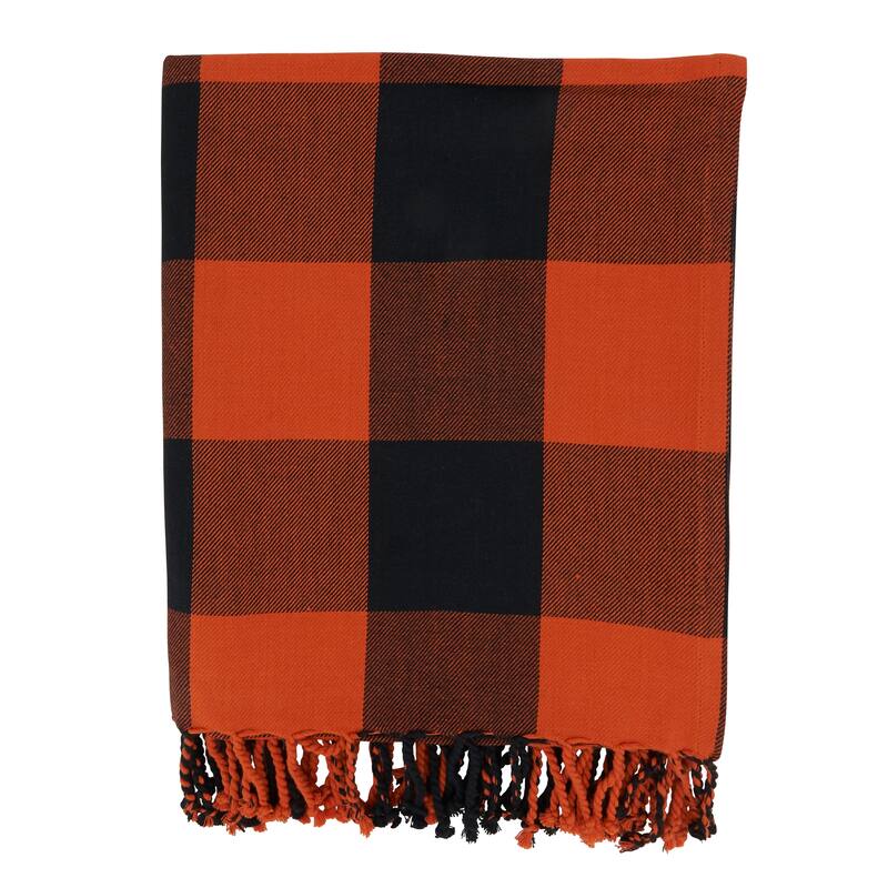 Throw Blanket With Buffalo Plaid Design