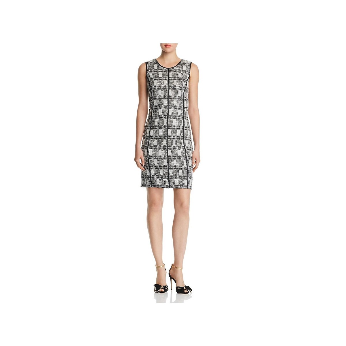 Shop Calvin Klein Womens Wear To Work Dress Metallic Tweed Free