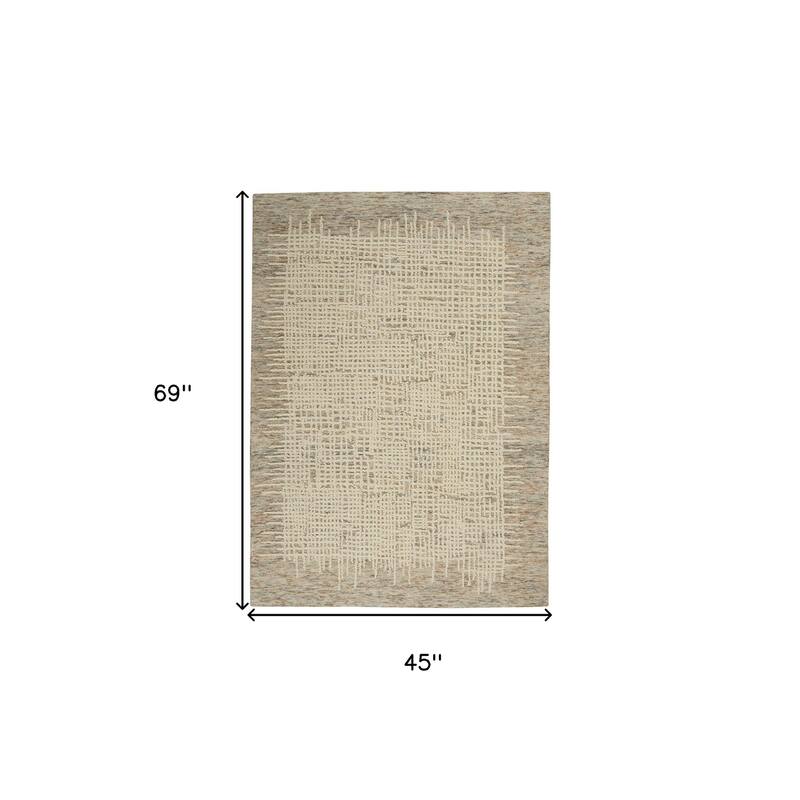 Faqu Power Loomed Abstract Modern Soft Area Rug By HomeRoots - 69' X '45' X '0.5