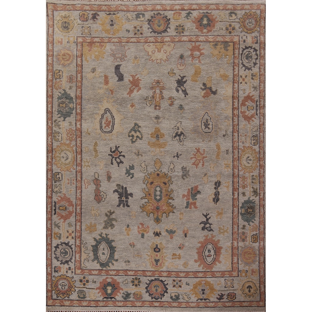 Oushak Indian Area Rug Handmade Oriental Wool Carpet - 7'10" x 10'2"