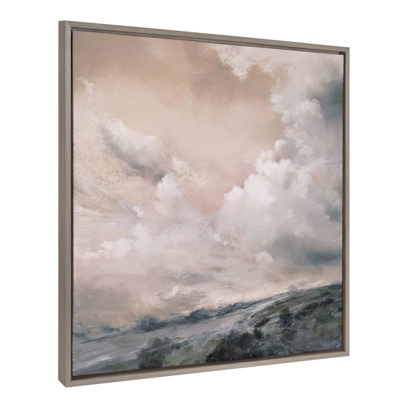 Kate and Laurel Sylvie When the North Wind Blows- Sepia Framed Canvas by Nel Whatmore - 30x30 - Grey