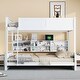 preview thumbnail 1 of 9, Full XL over Queen Bunk Bed with Storage Cabinets and USB Ports