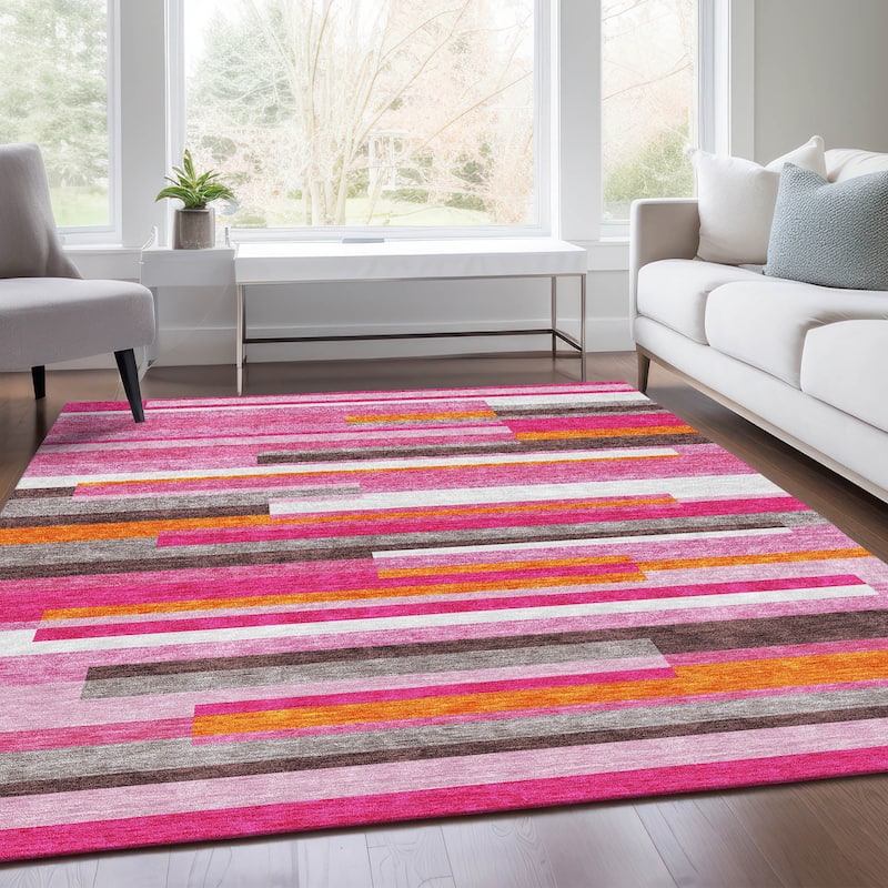 Premium Washable Super Soft Mosaic Stripe Mayfield Rug