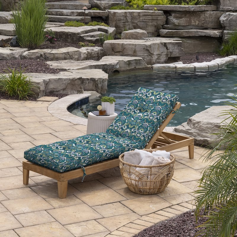 ARDEN Outdoor Plush Modern Tufted Chaise Cushion, 76 x 22