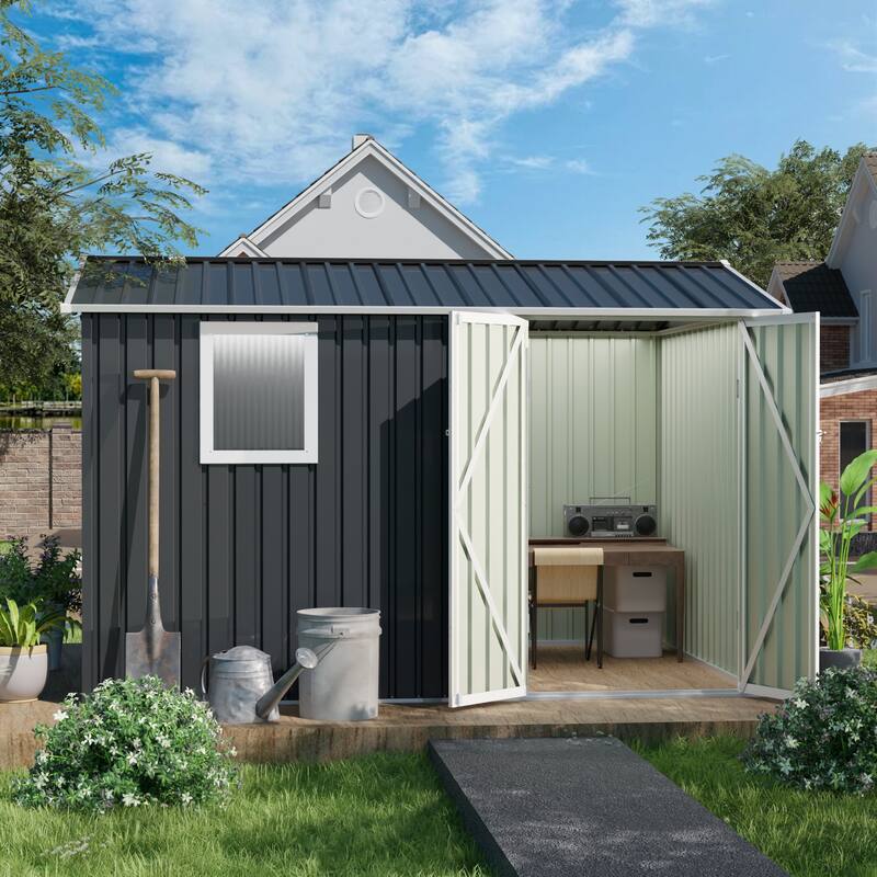 9×6 FT Metal Garden Shed for Patio Backyard
