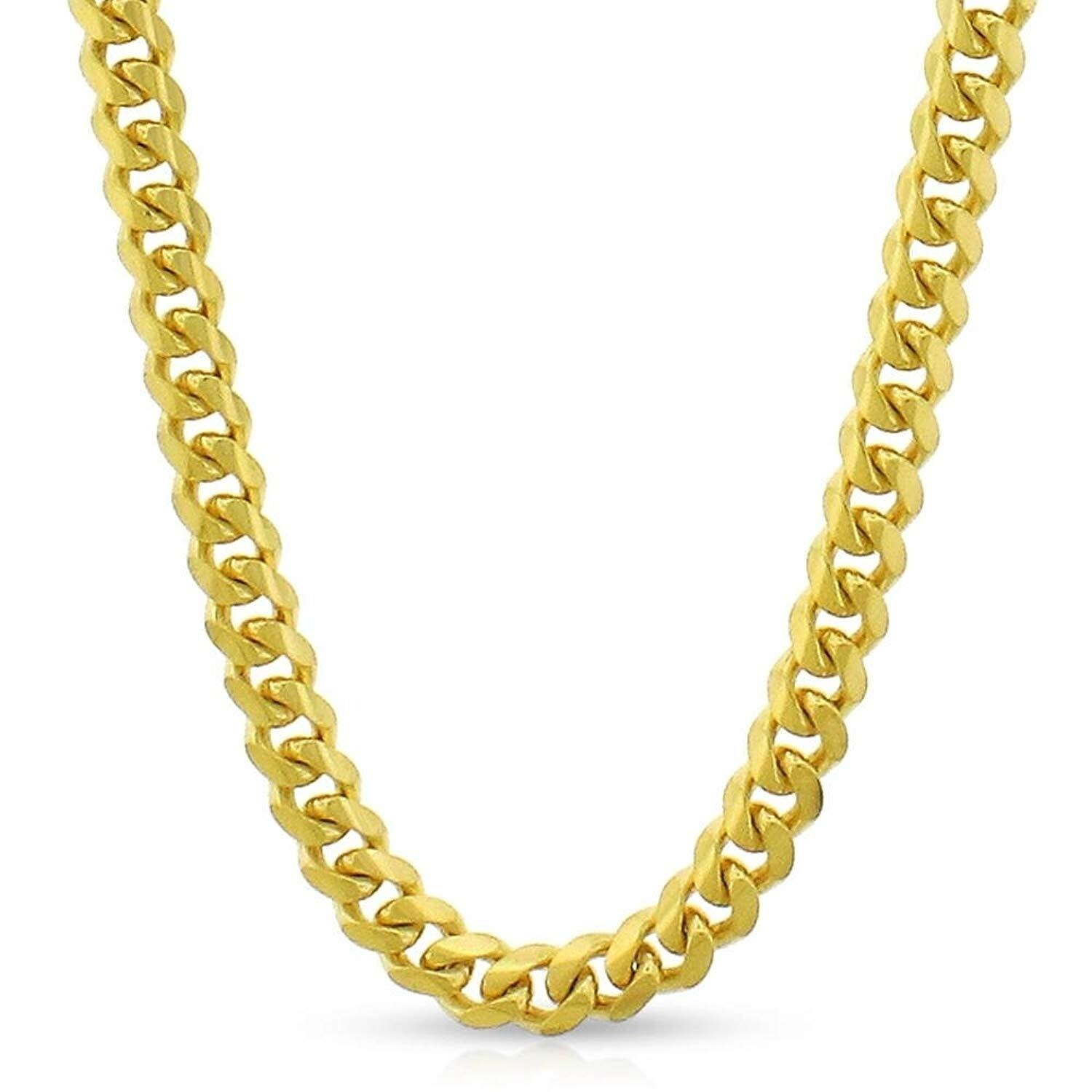 Shop 14k Yellow Gold 5mm Solid Miami Cuban Curb Link Necklace